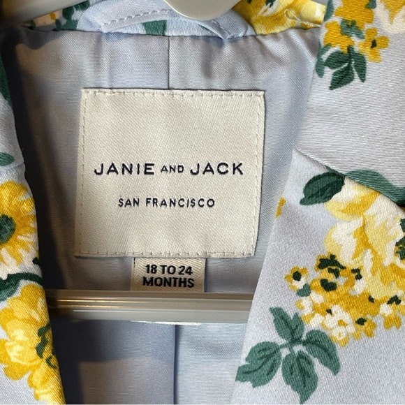 Janie and Jack Floral Easter Blue Yellow Green Jacket 18-24M - Picture 6 of 12